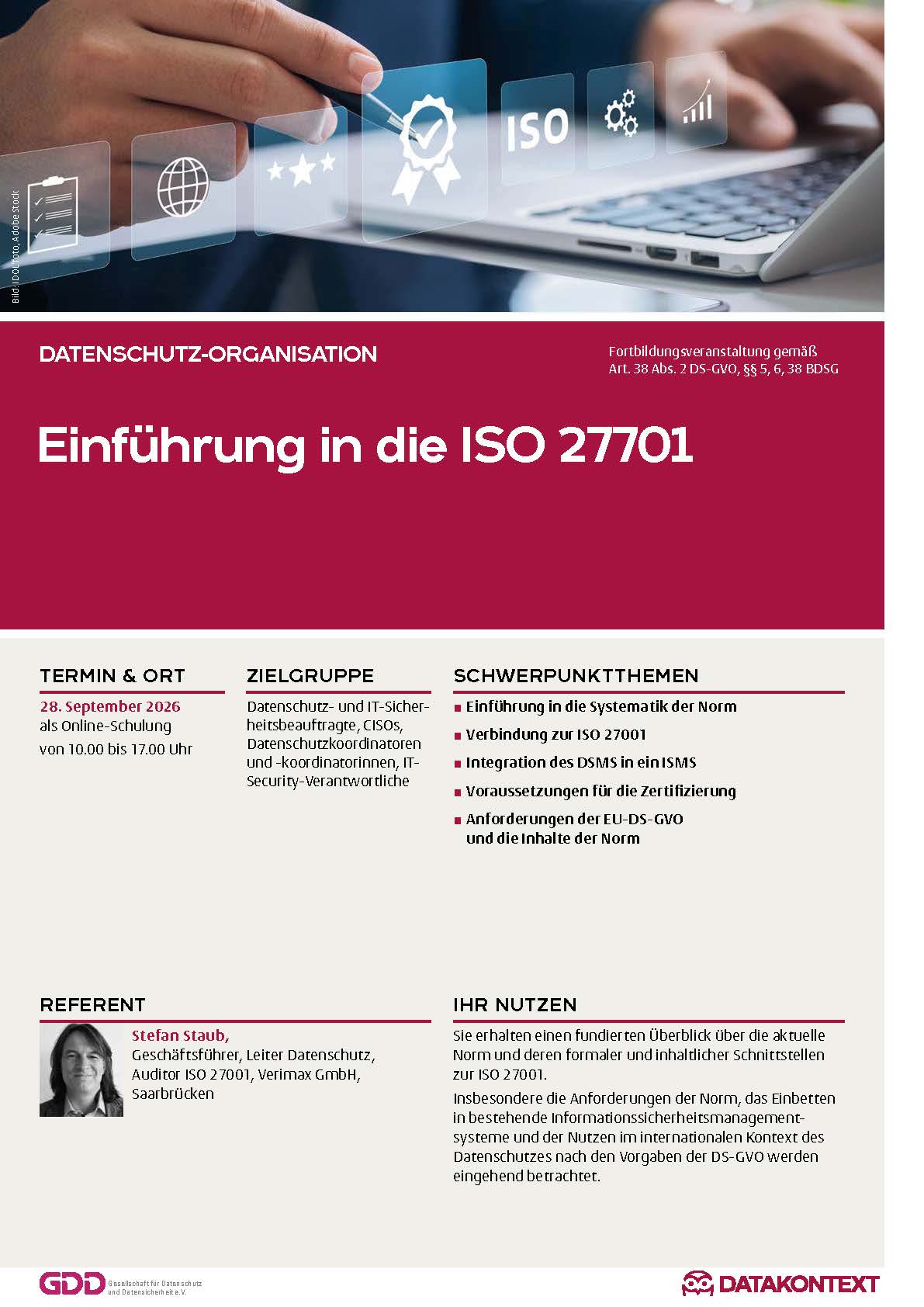 Einführung in die ISO 27701