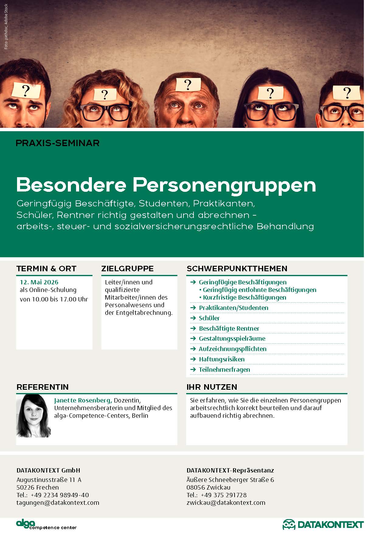 Besondere Personengruppen Besondere Personengruppen