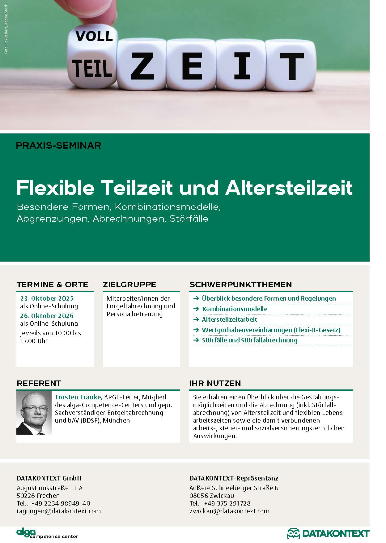 Flexible Teilzeit und Altersteilzeit in der Entgeltabrechnung