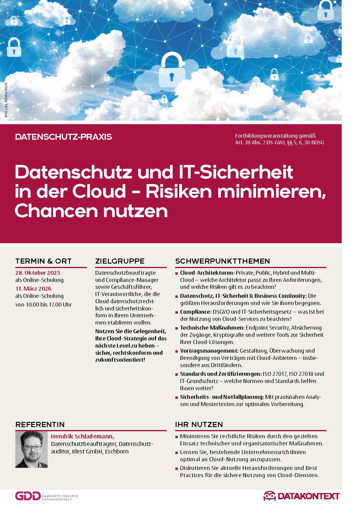 Datenschutz und IT-Sicherheit in der Cloud – Risiken minimieren, Chancen nutzen