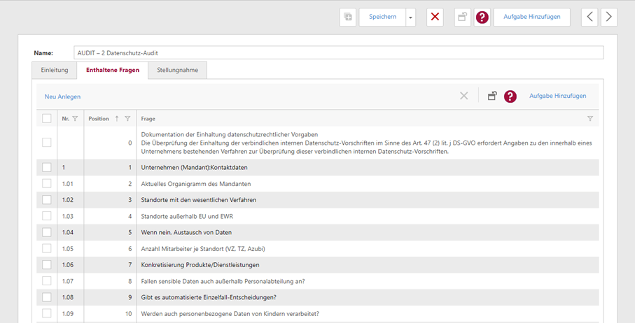 Audit-Manager Ansicht 2