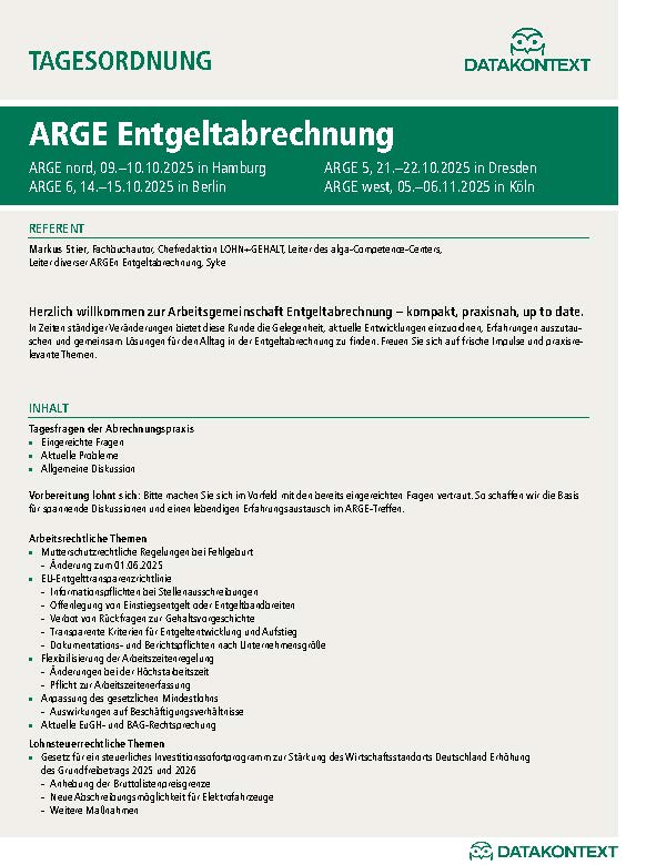 Arbeitsgemeinschaft (ARGE) Entgeltabrechnung 5