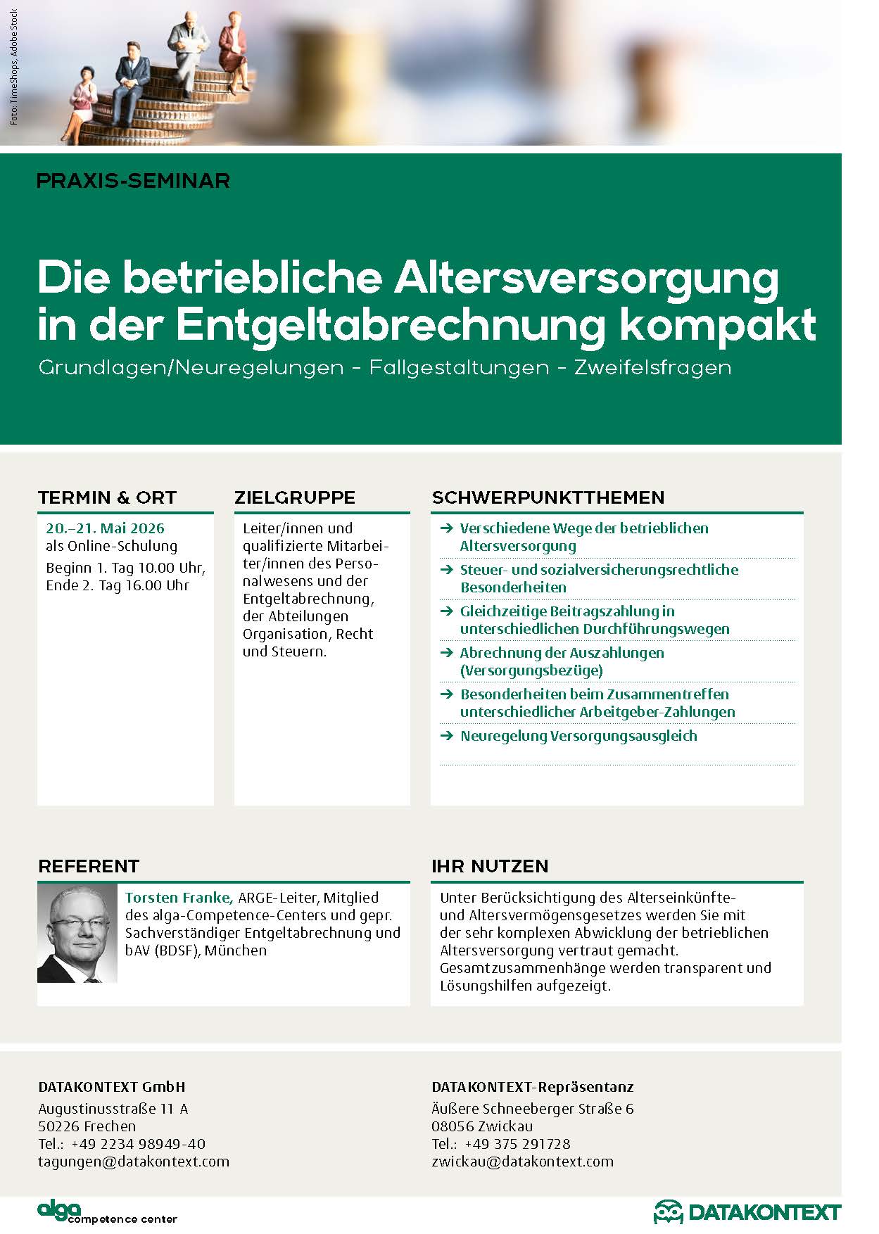 Die betriebliche Altersversorgung in der Entgeltabrechnung kompakt