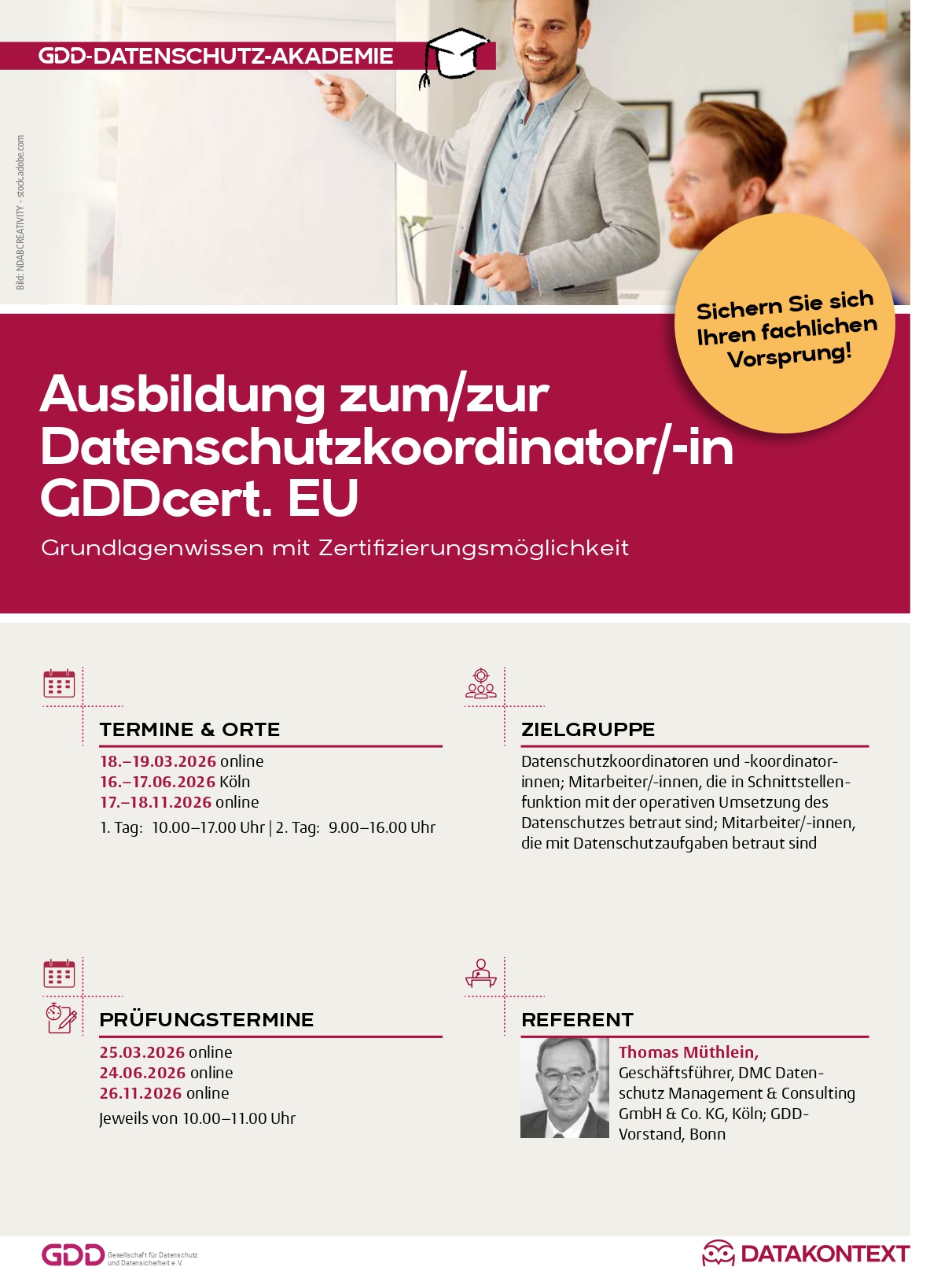 Ausbildung zum/zur Datenschutzkoordinator/in
