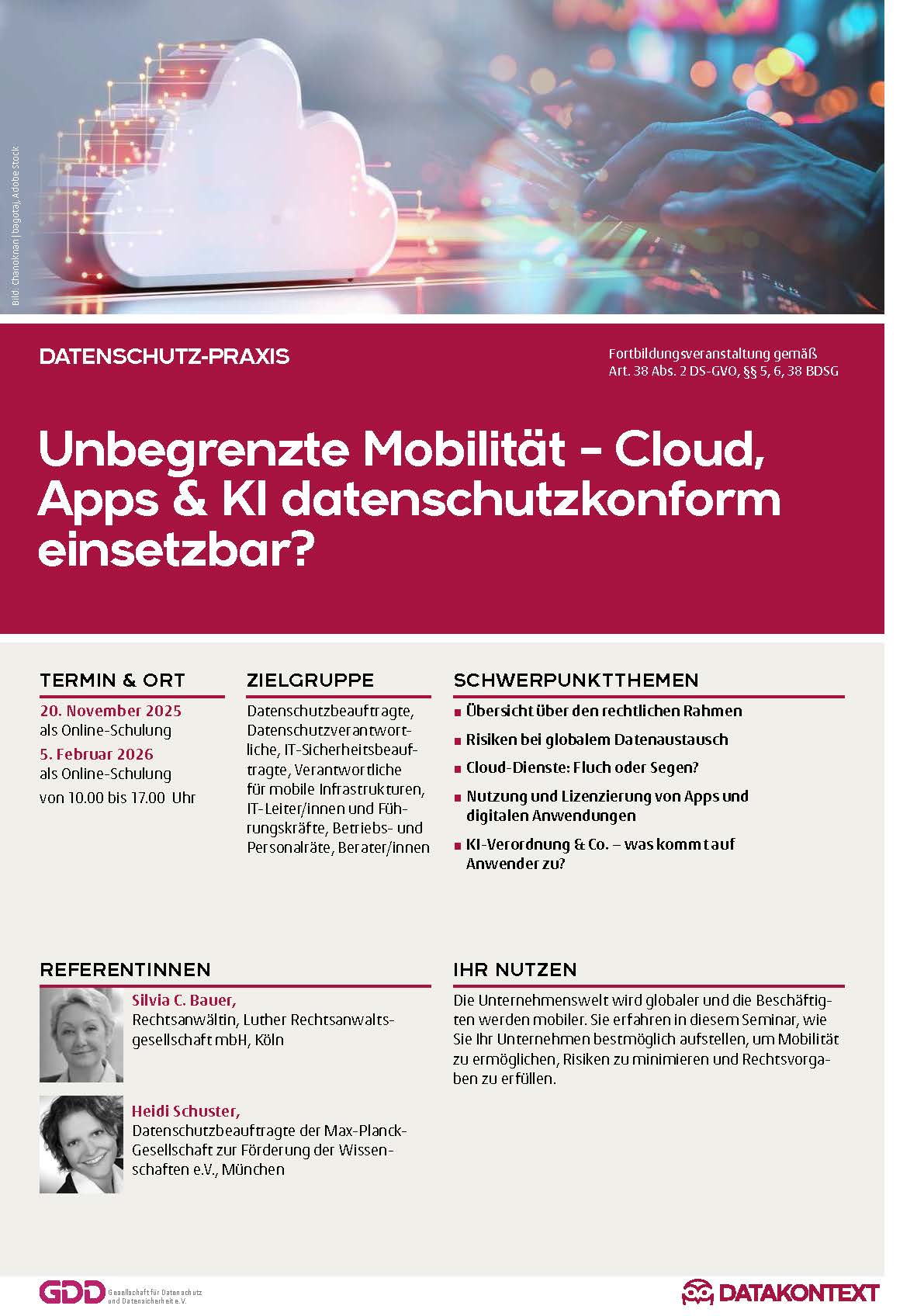 Unbegrenzte Mobilität – Cloud, Apps & KI datenschutzkonform einsetzbar? Unbegrenzte Mobilität – Cloud, Apps & KI datenschutzkonform einsetzbar?