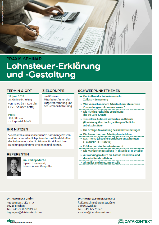 Lohnsteuer-Erklärung  und -Gestaltung