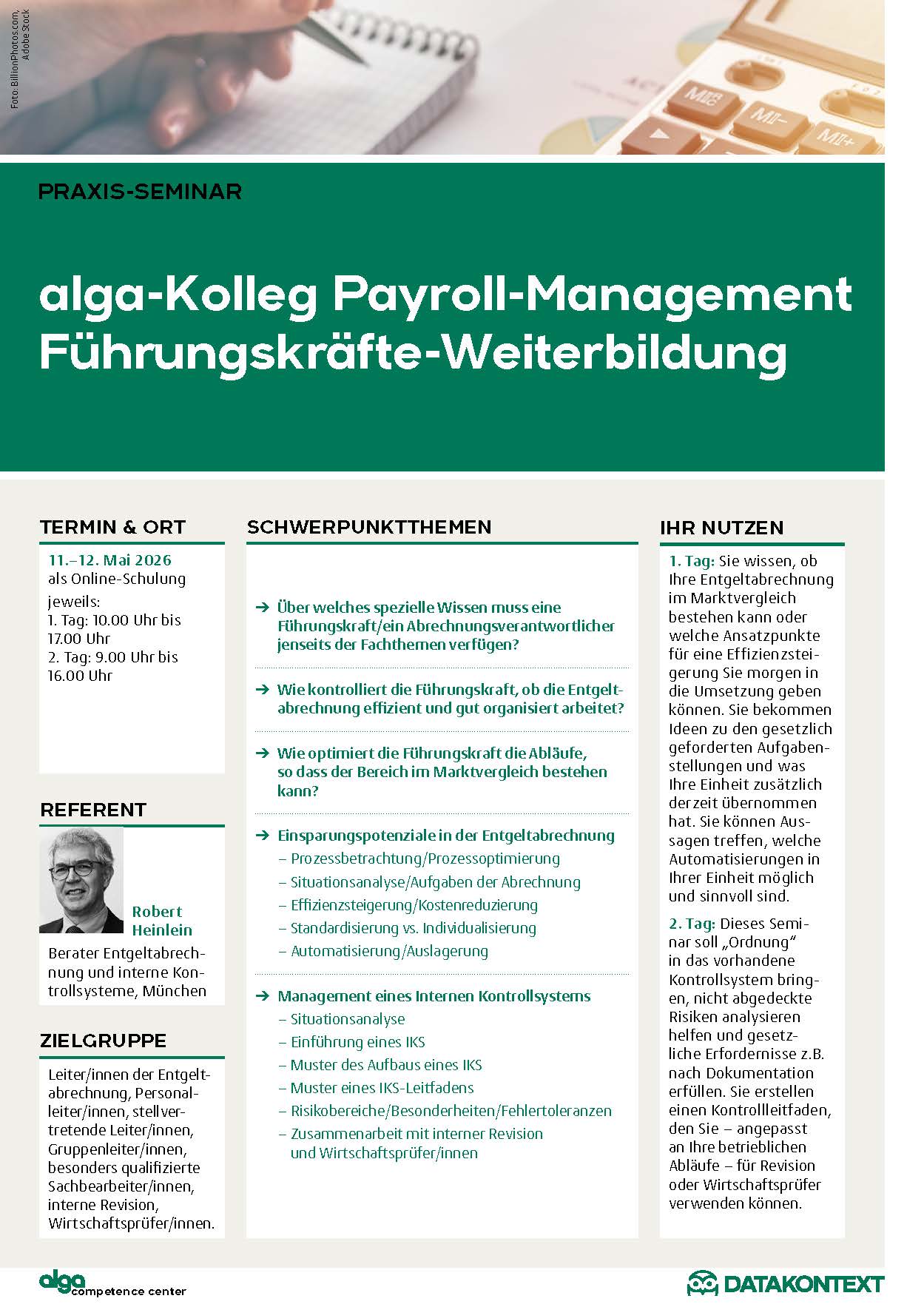 alga-Kolleg Payroll Management | Führungskräfte-Weiterbildung