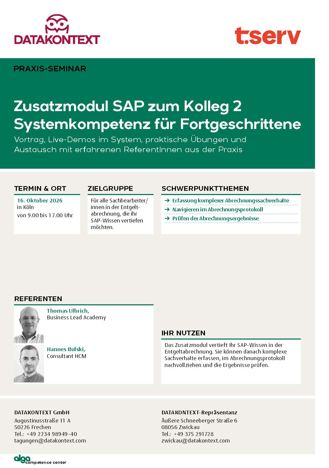 Zusatzmodul SAP zum Kolleg 2 Systemkompetenz für Fortgeschrittene