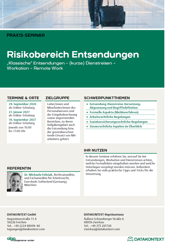 Risikobereich Entsendungen