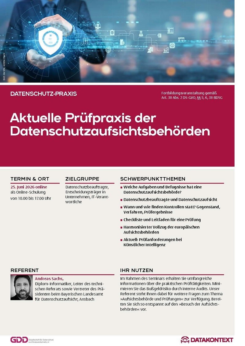 Aktuelle Prüfpraxis der Datenschutzaufsichtsbehörden