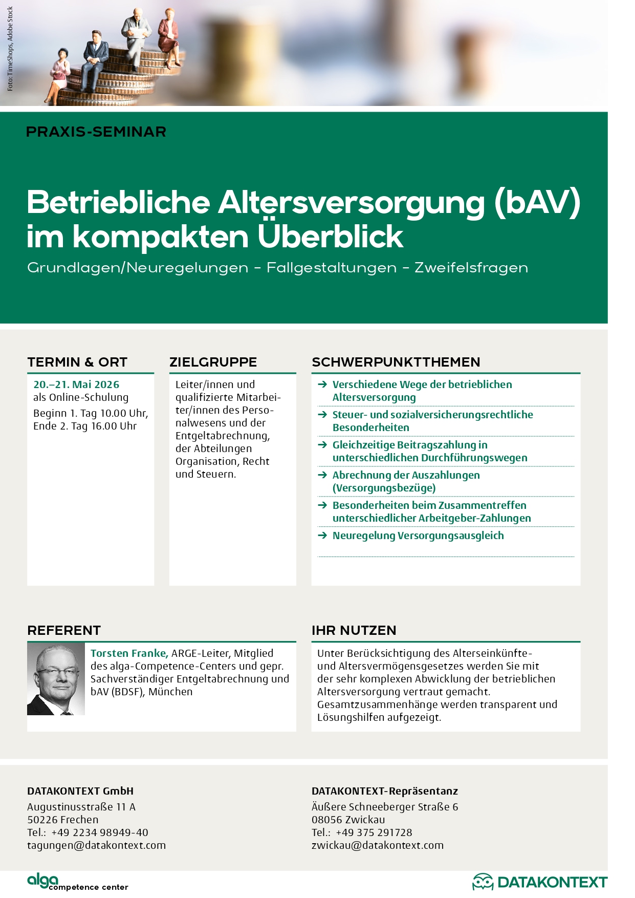 Betriebliche Altersversorgung (bAV) im kompakten Überblick