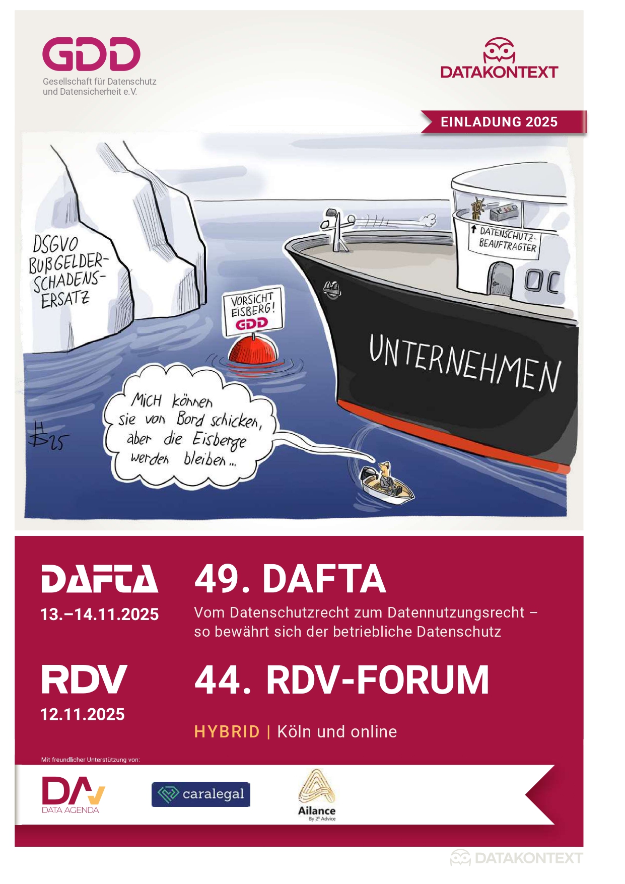 50. DAFTA & 45. RDV-Forum Datenschutzfachtagung