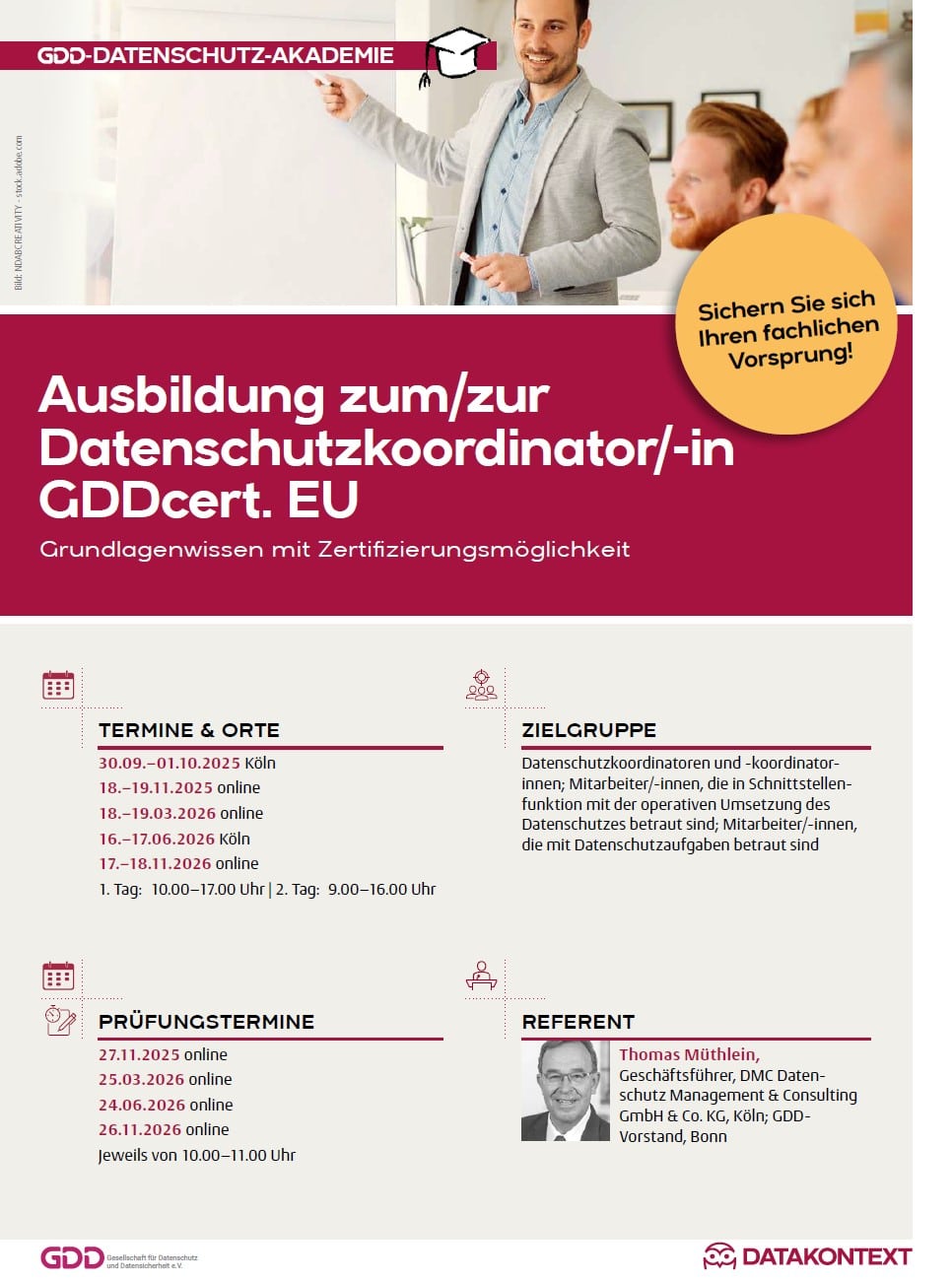 Ausbildung zum/zur Datenschutzkoordinator/in