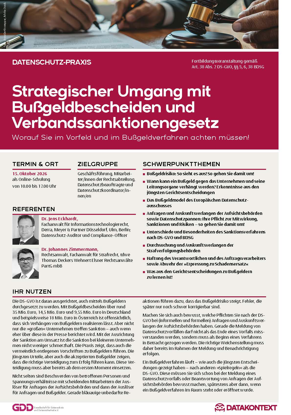 Strategischer Umgang mit Bußgeldbescheiden und Verbandssanktionengesetz
