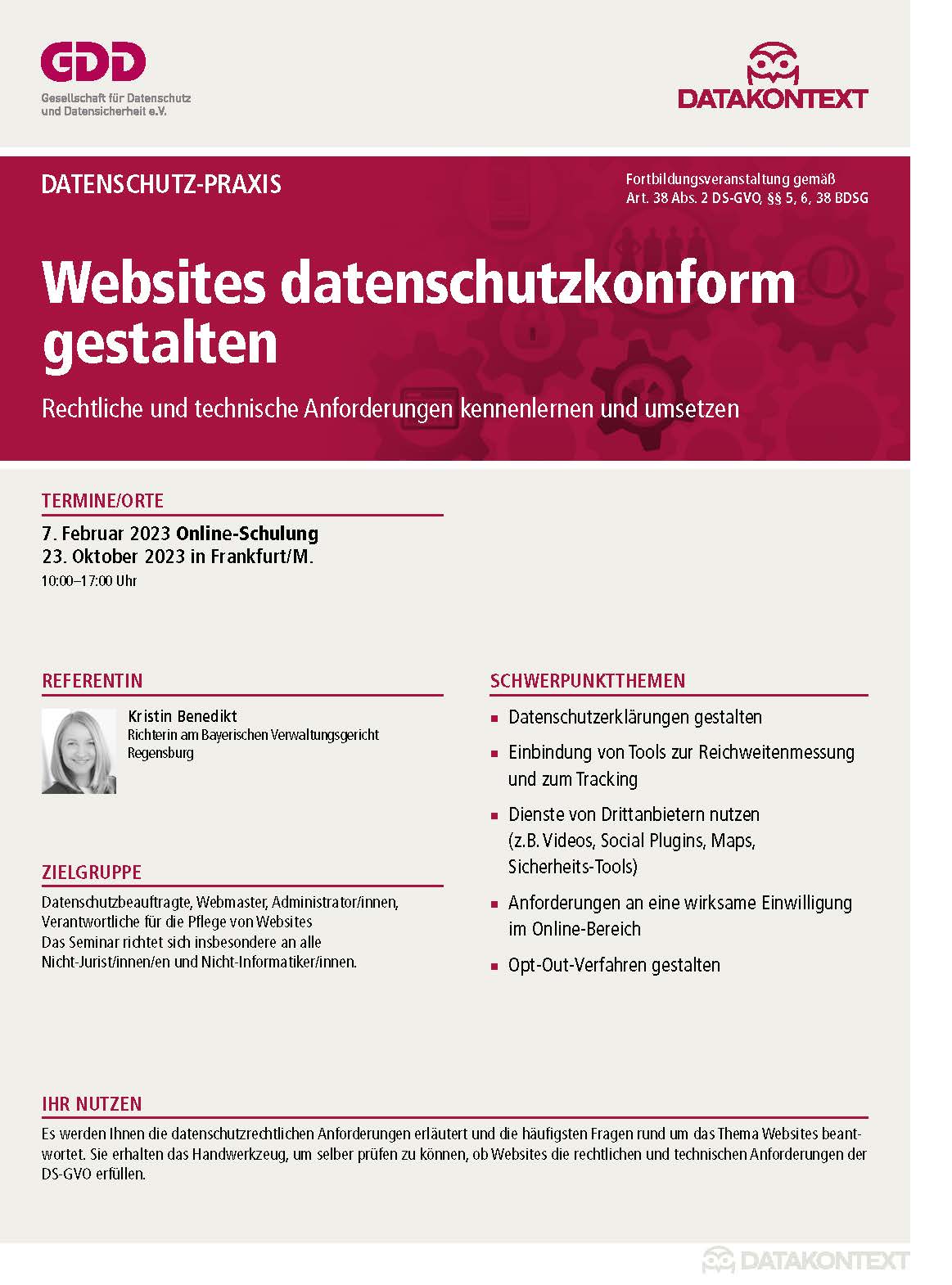 Websites datenschutzkonform gestalten