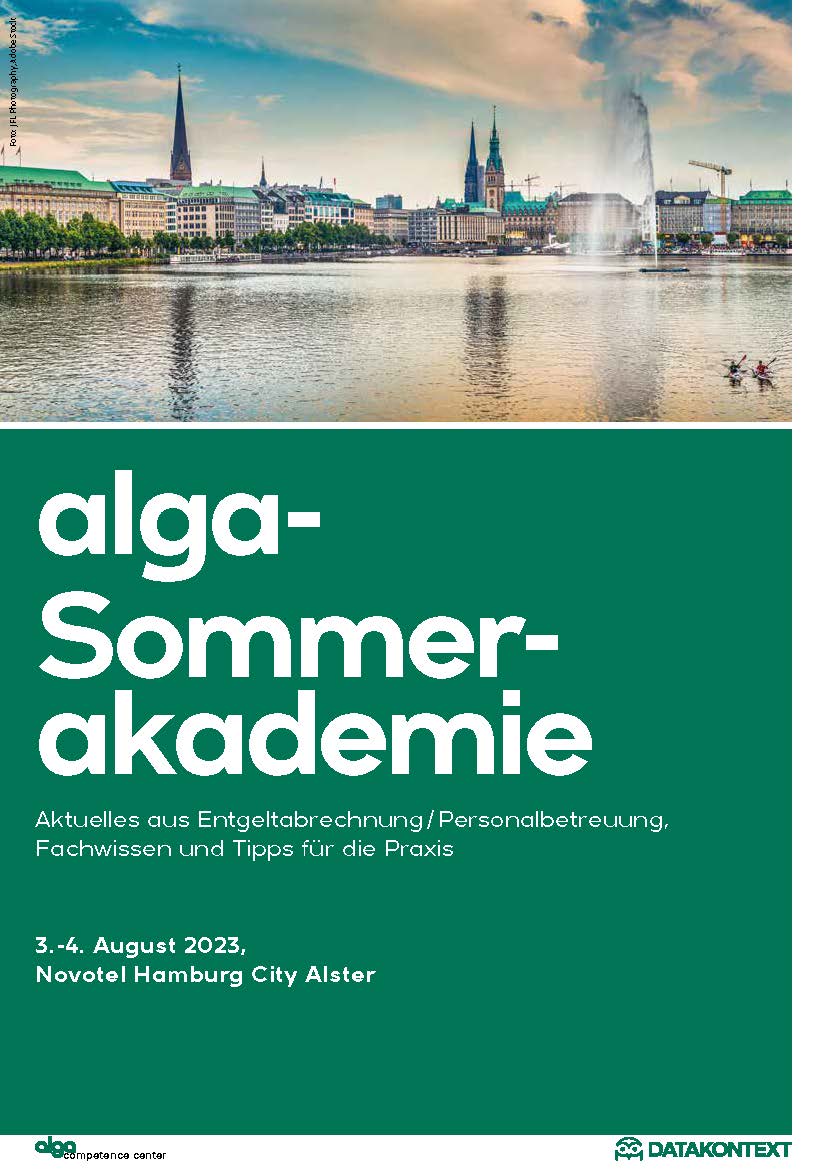 alga-Sommerakademie: Praxis der Entgeltabrechnung und Update Pfändungsrecht