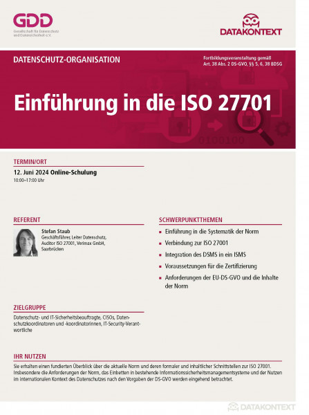 Einführung in die ISO 27701