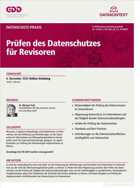 Prüfen des Datenschutzes für Revisoren