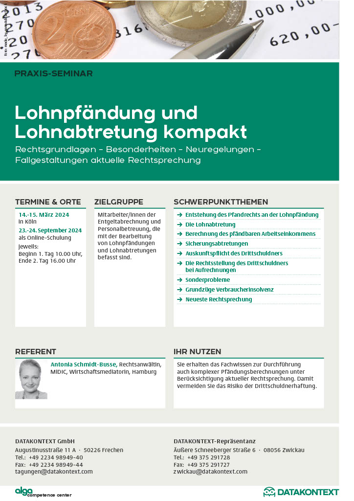 Lohnpfändung und Lohnabtretung kompakt