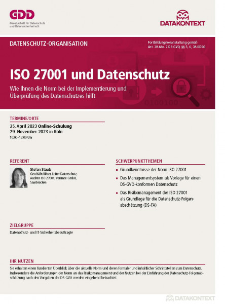 ISO 27001 und Datenschutz