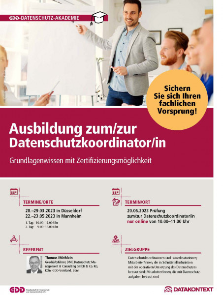 Ausbildung zum/zur Datenschutzkoordinator/in