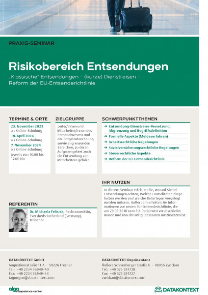 Risikobereich Entsendungen