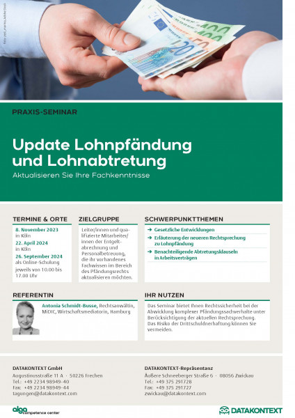 Update Lohnpfändung und Lohnabtretung