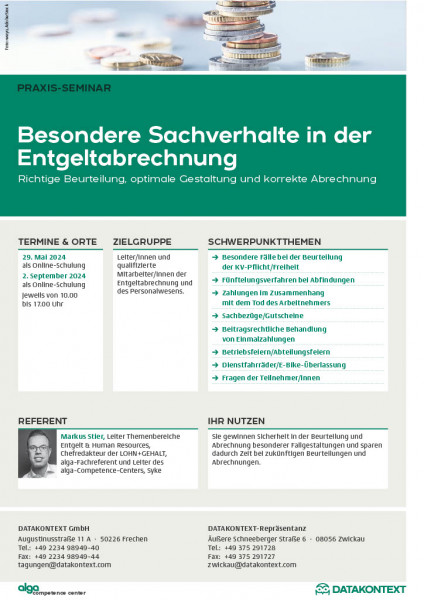 Besondere Sachverhalte in der Entgeltabrechnung