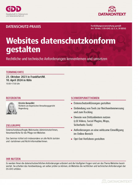 Websites datenschutzkonform gestalten