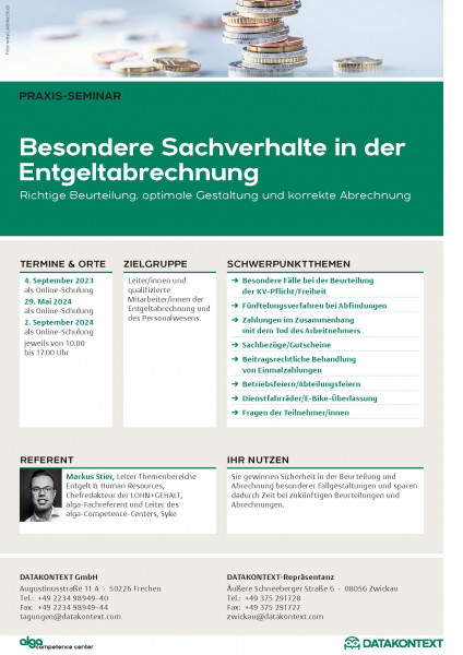 Besondere Sachverhalte in der Entgeltabrechnung