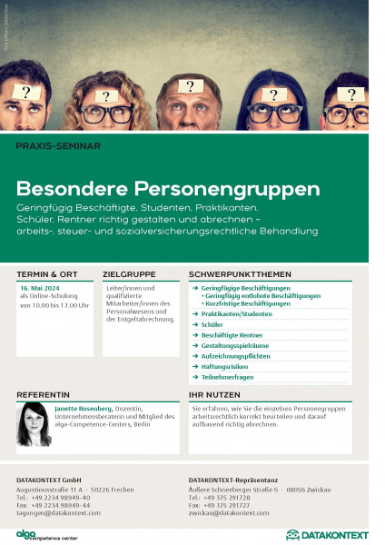 Besondere Personengruppen...