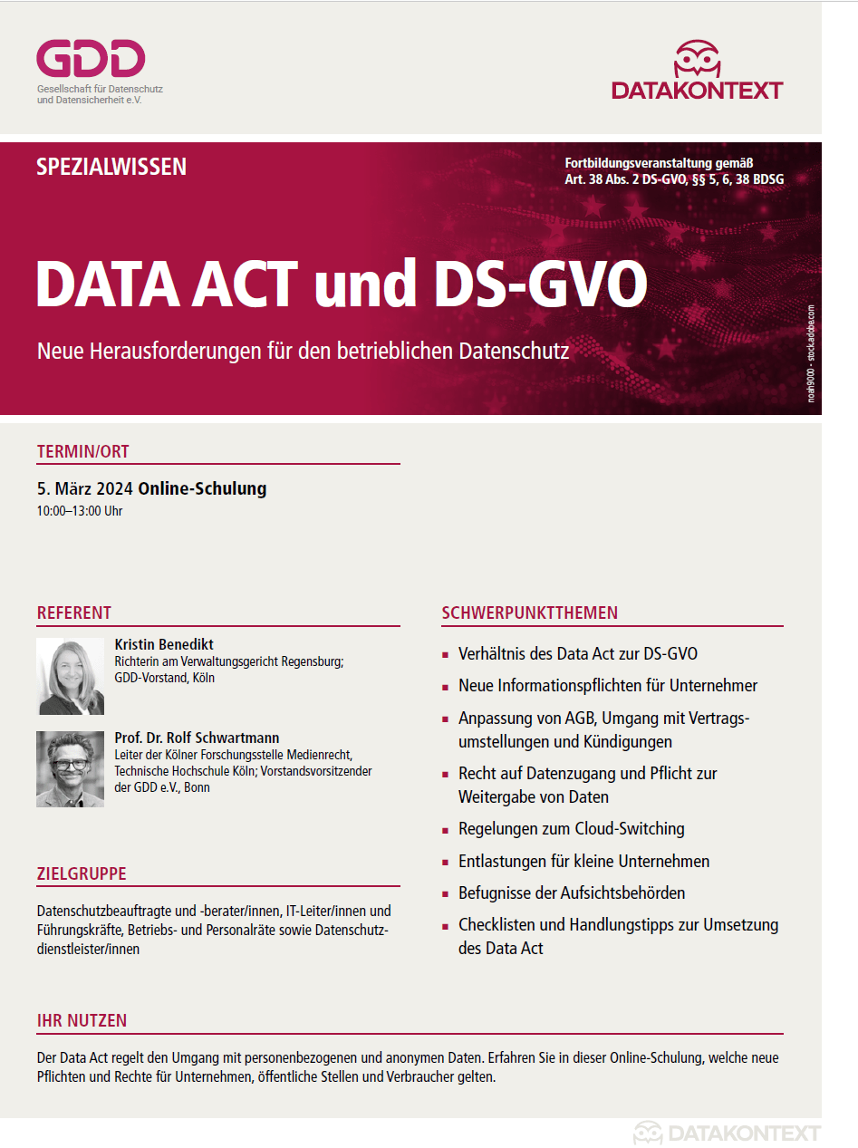 DATA ACT und DS-GVO