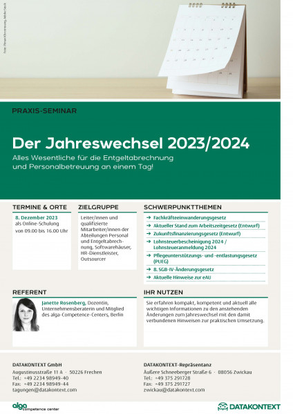 Der Jahreswechsel 2023/2024