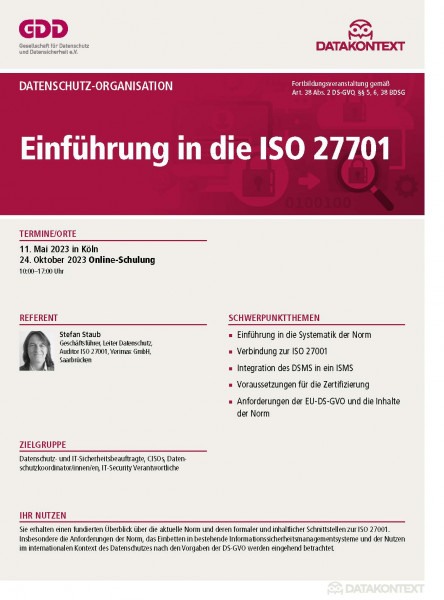 Einführung in die ISO 27701