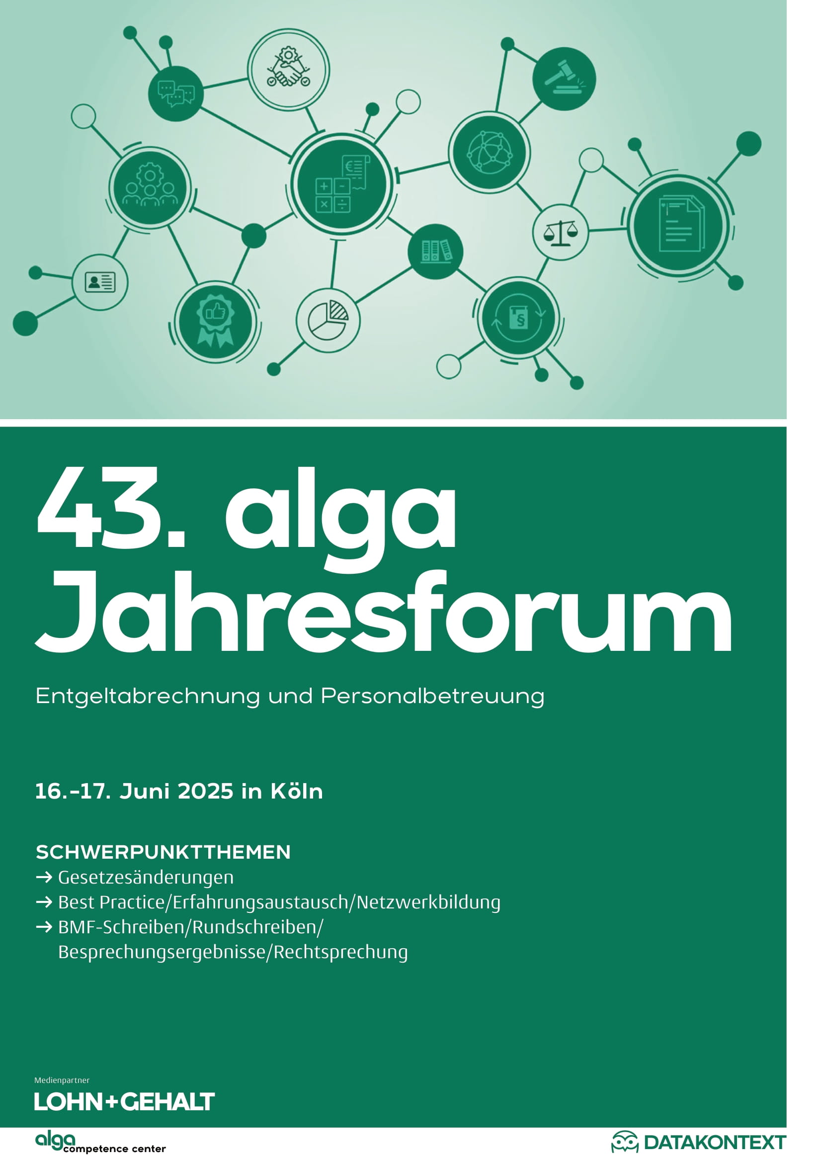 43. alga-Jahresforum - Entgeltabrechnung und Personalbetreuung