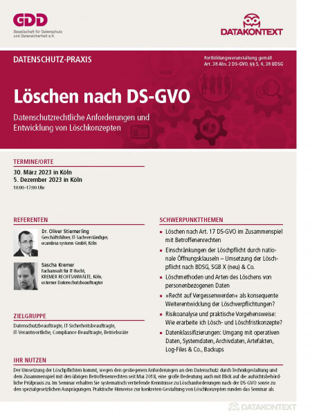 Löschen nach DS-GVO