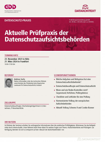 Aktuelle Prüfpraxis der Datenschutzaufsichtsbehörden