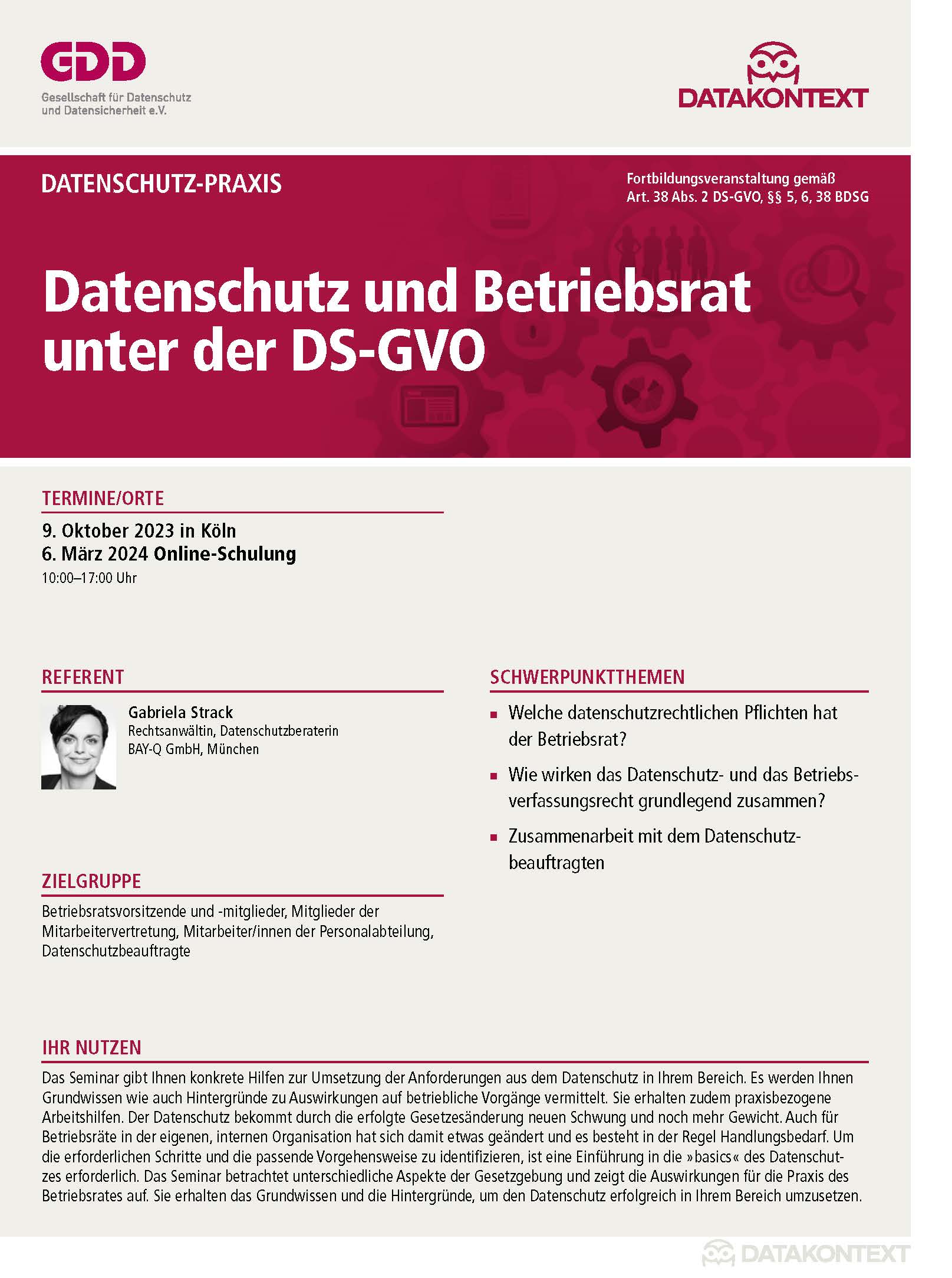 Datenschutz und Betriebsrat unter der DS-GVO