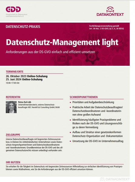 Datenschutz-Management light