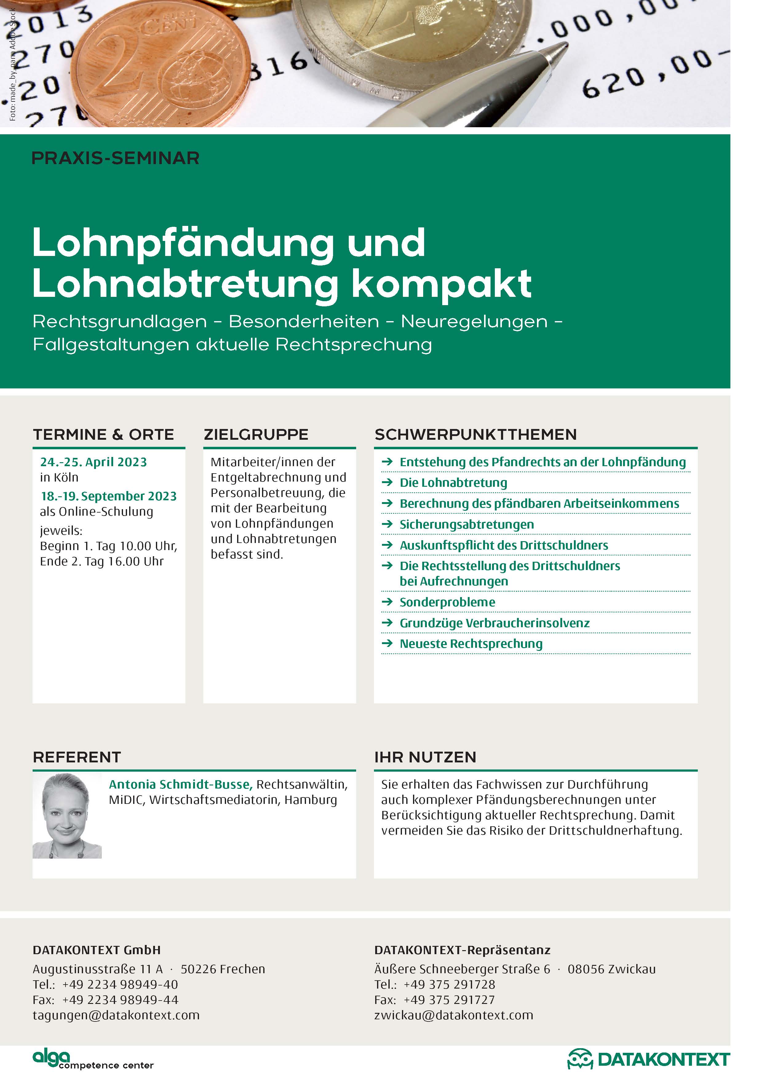 Lohnpfändung und Lohnabtretung kompakt